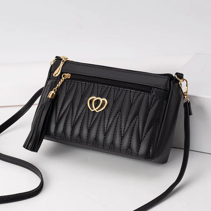 Quilted Crossbody Bag – Women's Vintage Leather Shoulder Bag