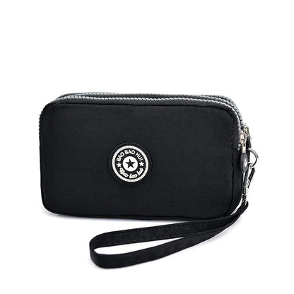 Wristlet Clutch Purse – Floral Multi-Zipper Coin Wallet for Women
