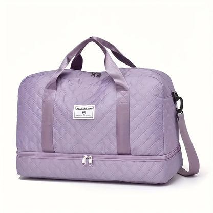 Luxury Duffel Bag Large Capacity Handbag Shoulder Crossbody Tote Bag Dry Wet Separation Dual Side