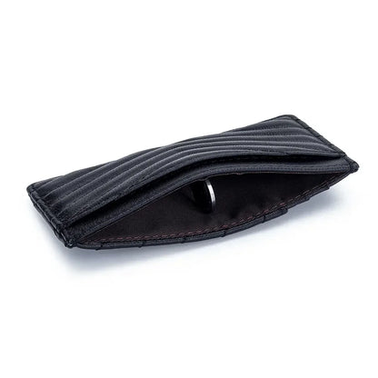 Sheepskin Embroidered Card Bag Thin One-Piece Document Storage Women S Portable Holder Leather