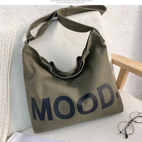 Canvas Crossbody Bag for Women – Large Capacity Messenger Bag
