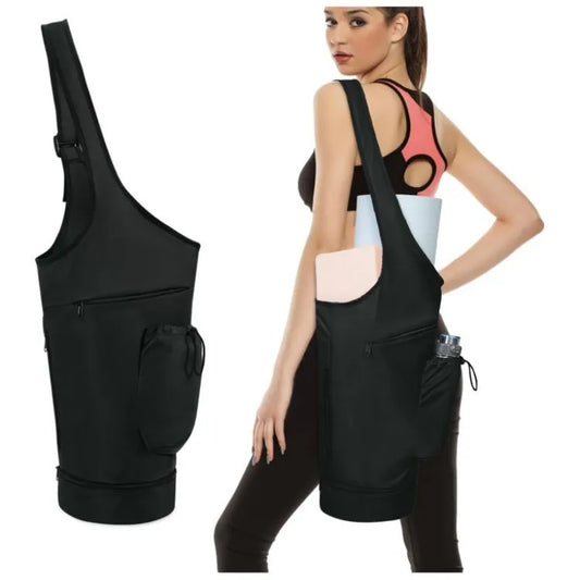 Yoga Mat Bag Large Opening Long Handbag Waterproof Wet Bag Single-Shoulder Drawstring Water Bottle