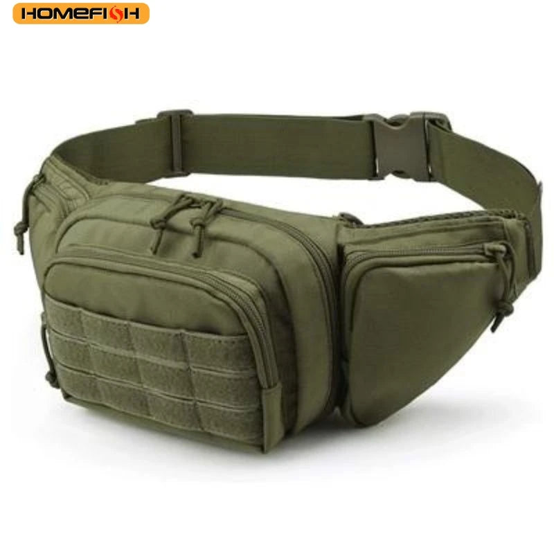 Homefish Men Waist Fanny Pack Belt Bag Tactical Military Motorcycle Rider Sports Climb Camping Nylon
