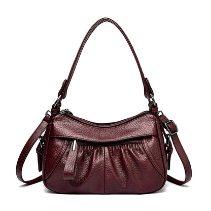 Luxury Vintage Soft PU Leather Shoulder Crossbody Bag for Women