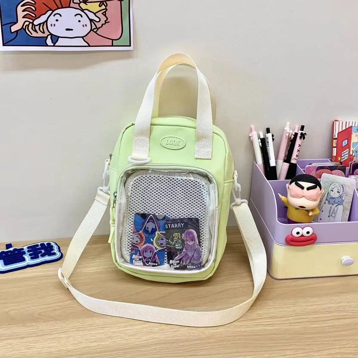 Mini Ita Bag Crossbody – Transparent Window Kawaii Shoulder Bag for Students