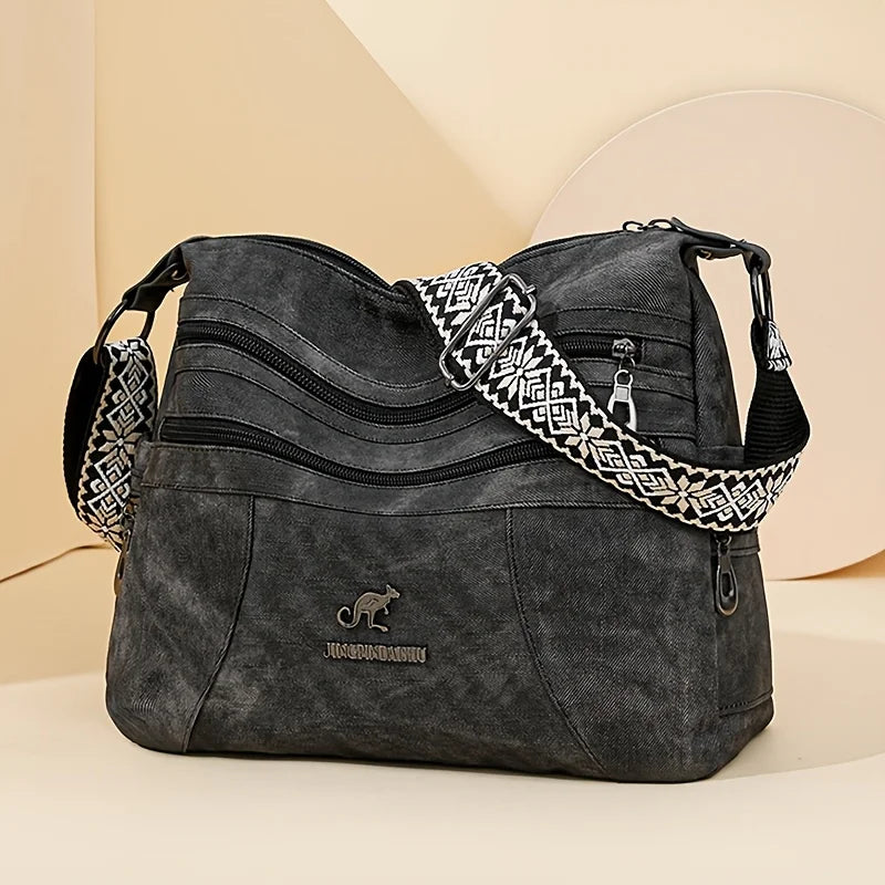 Vintage Shoulder Bag – Multi Layer Faux Leather Crossbody Handbag for Women