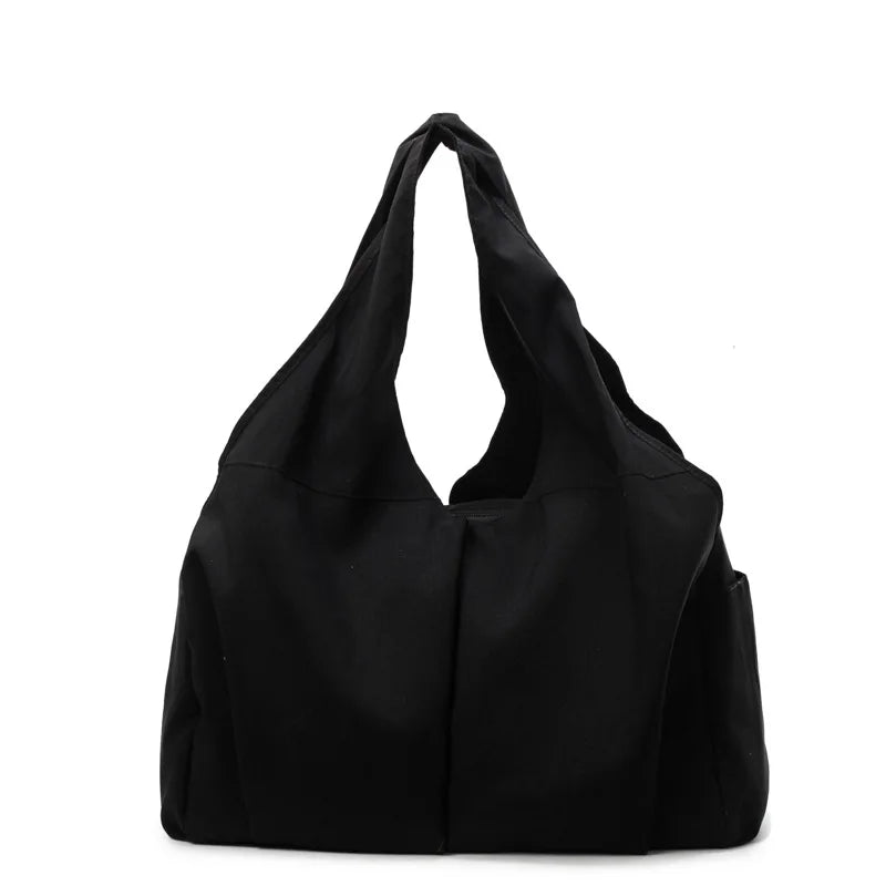 Large Nylon Shoulder Tote Bag – Soft Wrinkle Travel Handbag