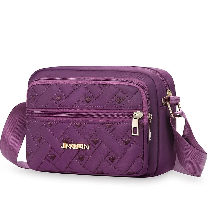 Nylon Crossbody Bag for Women – Lightweight Quilted Shoulder Purse