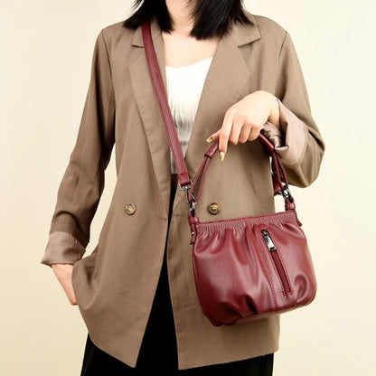 PU Leather Bucket Bag for Women – Small Crossbody Shoulder Purse