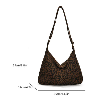 Women S Leopard Print Tote Bag Lightweight High-Capacity Shoulder Adjustable Strap Crossbody Daily