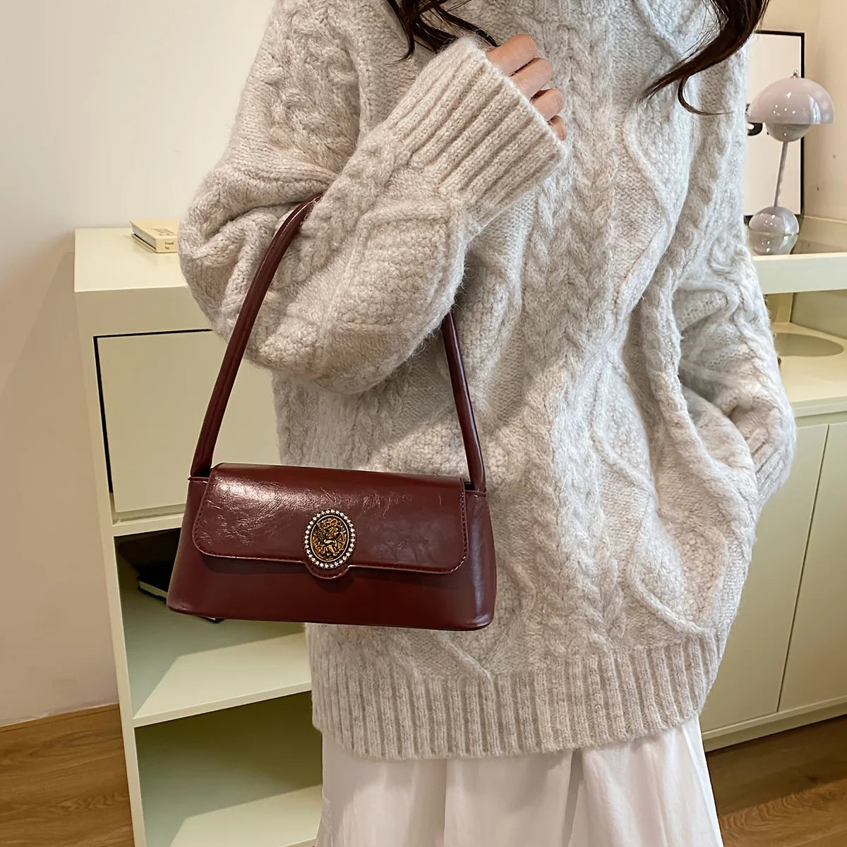 Vintage Mini Handbag - French Inspired Shoulder Tote Bag