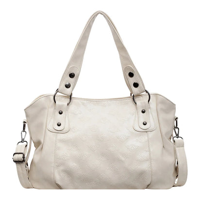 Vintage Print PU Leather Crossbody Bag for Women – Large Capacity Luxury Handbag