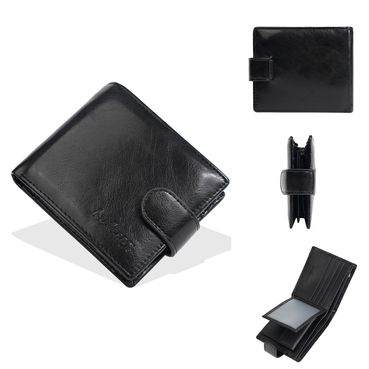 Oil Wax Leather Wallet Men Large-Capacity Cash Short