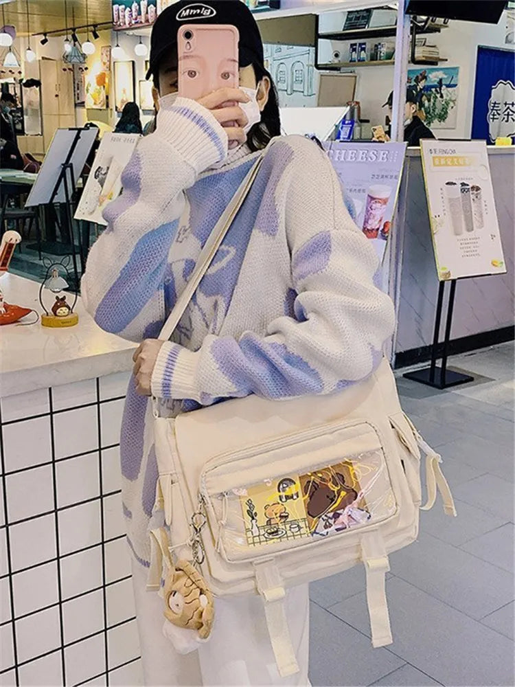 Waterproof Nylon Crossbody Bag for Women – Large Capacity Shoulder Handbag