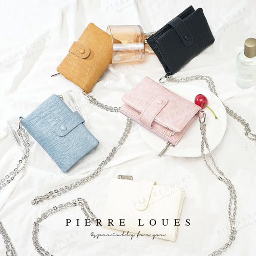 Purse Short Female Buckle Large Capacity Wallet Change Card Storage Multi-Function Chain Handheld