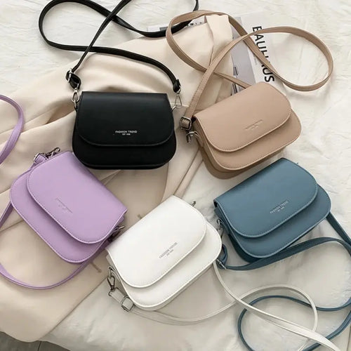 Women S Crossbody Bag Solid Color Fashionable Flipped Retro Casual Simple
