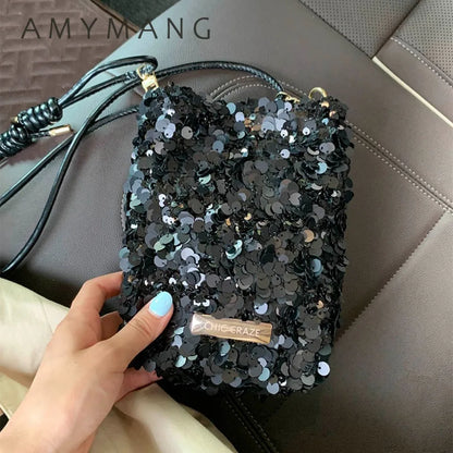 Mini Sequin Crossbody Bag Women Evening Party Purse