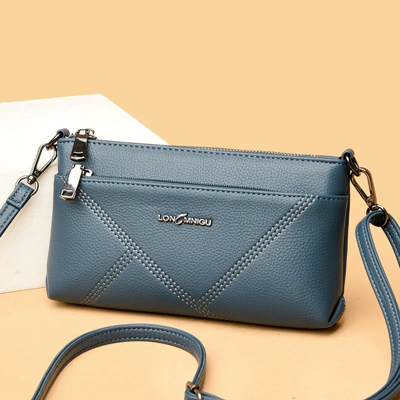 Horizontal Square-Shaped Crossbody Bag Simple Ladies Clutch Multi-Functional Commuting