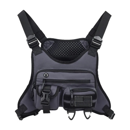 Outdoor Sports Chest Bag Oxford Fabric Cycling Breathable Vest Waistcoat Tactical Back Chest Bag