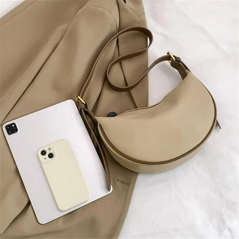 Crescent Crossbody Bag – Soft Vegan Leather Hobo Sling