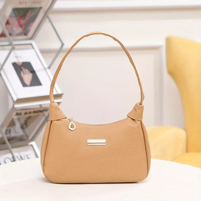 Hobo Shoulder Bag – Soft PU Leather Handbag with Zipper Closure
