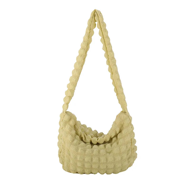 Bubble Cloud Shoulder Bag – Women's Pleated Tote Handbag