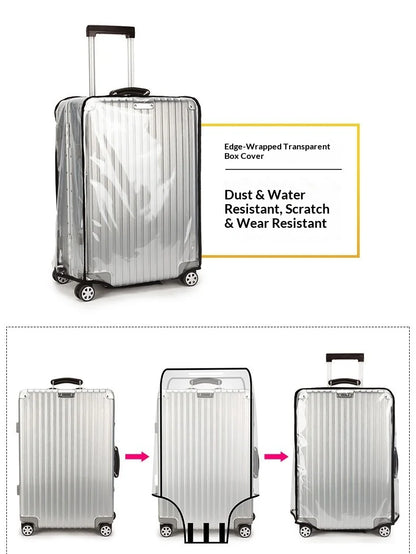 16-28 Inch Transparent Pvc Luggage Cover Waterproof Dustproof Scratch Resistant Suitcase Protector