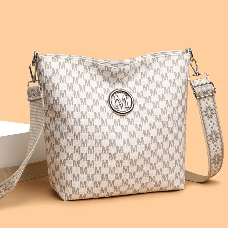 Crossbody Bag for Women – Monogram Faux Leather Shoulder Bag