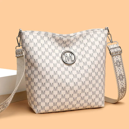 Crossbody Bag for Women – Monogram Faux Leather Shoulder Bag