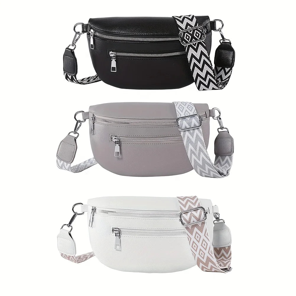 Women's Belt Bag with Boho Strap – Multi-Pocket Fanny Pack