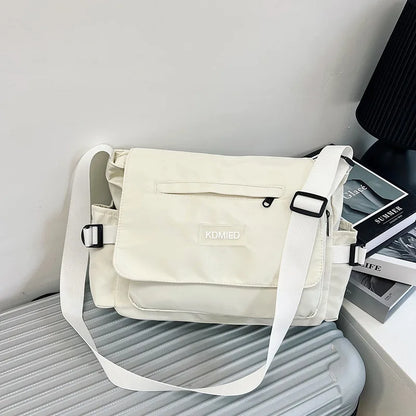 Nylon Crossbody Messenger Bag – Multi-Pocket Shoulder Bag
