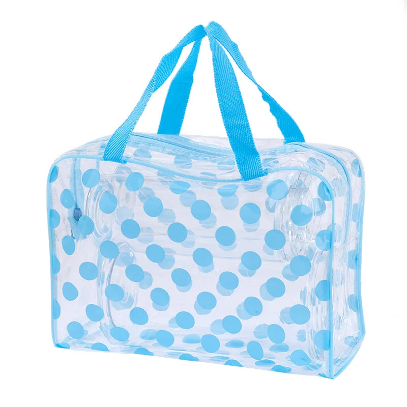 Homefish Transparent Polka Dot Women S Makeup Bag Waterproof Pvc Cosmetic Portable Storage