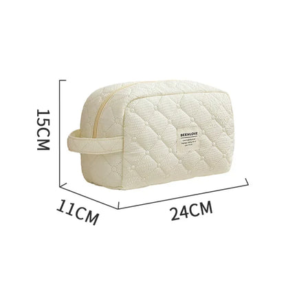 Makeup Bag Set Quilted Women S Large Floral Bags Cute Cotton Cosmetic Pouch Travel Toiletries