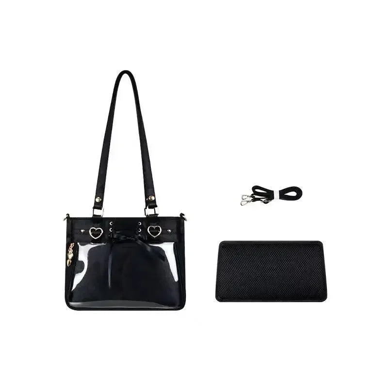 Y2K Ita Shoulder Bag – Transparent DIY Display Crossbody Handbag