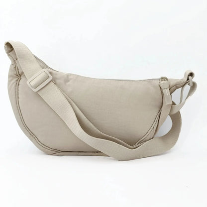 Simple Casual Solid Color Nylon Large Capacity Women S Dumpling Bag Shoulder Travel Commuting