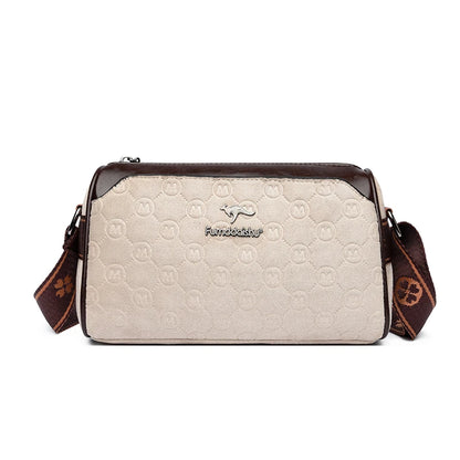 Luxury Monogram Crossbody Bag for Women – PU Leather Shoulder Messenger Bag