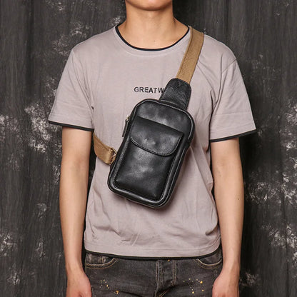 Men S Multi-Function Mobile Phone Storage Women Real Leather Shoulder Diagonal Cross Backpack Large