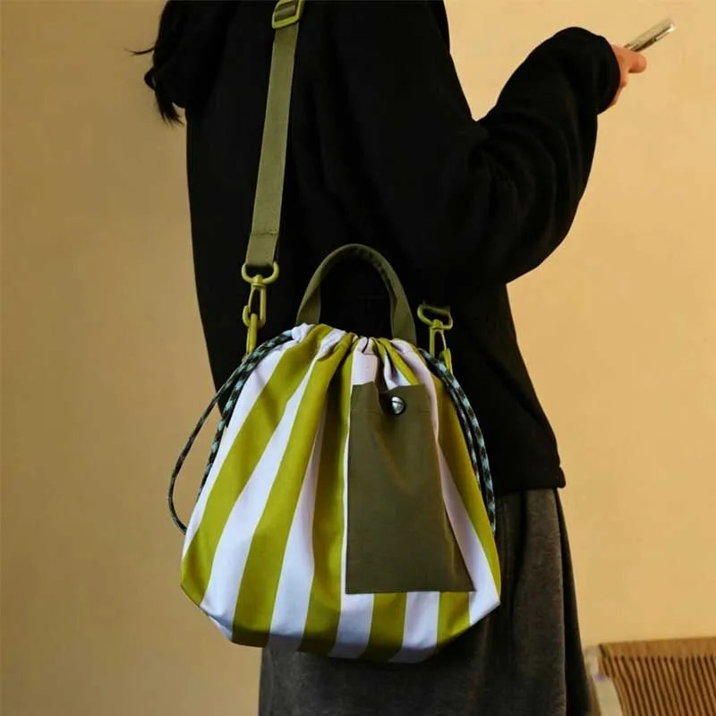 Japanese Korean Style Insulated Lunch Bag Large Capacity Adjustable Shoulder Strap External Pocket
