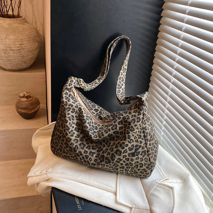 Women S Leopard Print Tote Bag Lightweight High-Capacity Shoulder Adjustable Strap Crossbody Daily