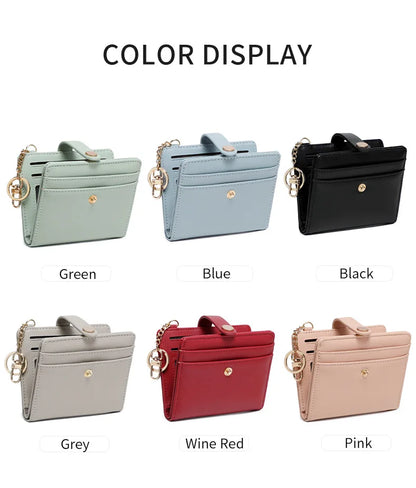 Double-Folding Ultra-Thin Card Case Rfid Anti-Theft Swiping Women S Wallet