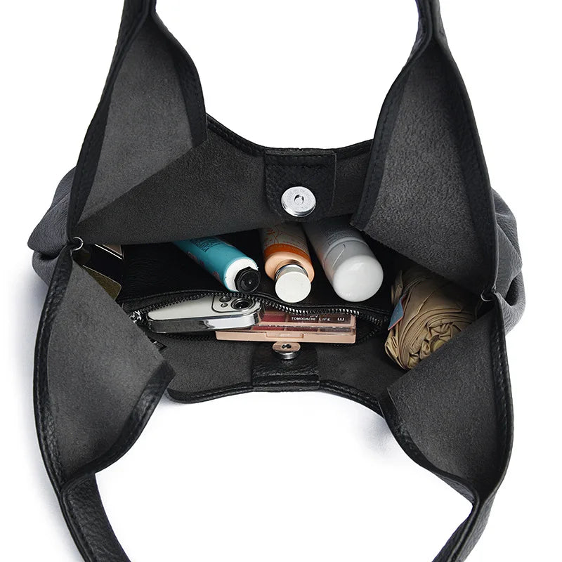 Oversized Soft Leather Hobo Tote Bag Spacious Stylish Versatile Handbag Armpit Shoulder Bags