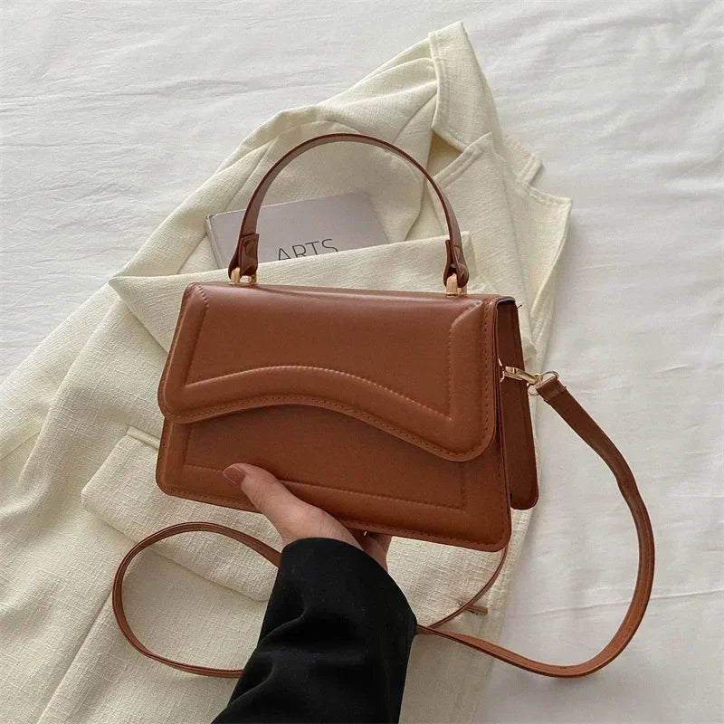 Pu Leather Handbag Purse Women S Bag Solid Color Shoulder Crossbody Bags Lady Messenger Small Tote