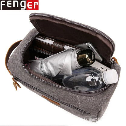 Large-Capacity Multi-Functional Cosmetic Bag Canvas Wear-Resistant Zipper Cosmetic Bag