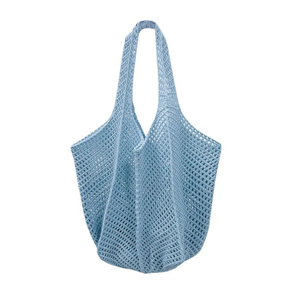 Crochet Woven Tote Bag – Lightweight Women's Beach Shoulder Handbag