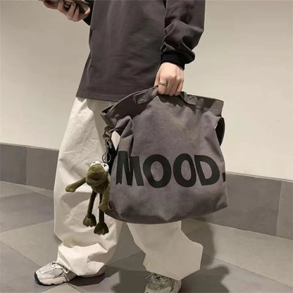 Canvas Hobo Shoulder Bag with Wide Strap – Casual Tote Handbag