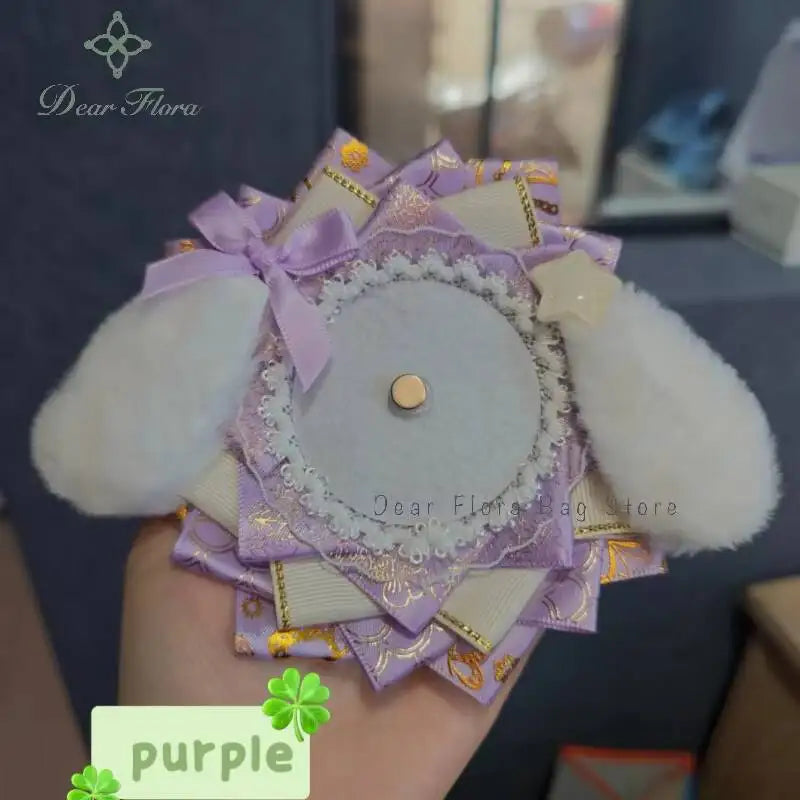 Itabag Badge Holder Rosette with Dog Ear & Bow – Handmade Anime Pin Display