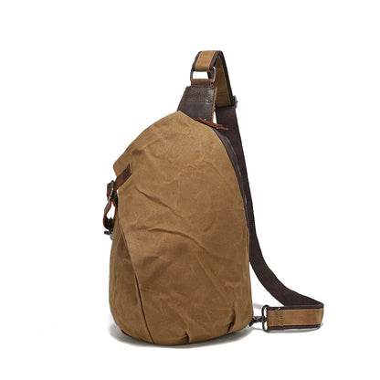 Waxy Canvas Chest Bag Reduce Load Waterproof Mobile Phone Storage Large Capacity Men S Travel