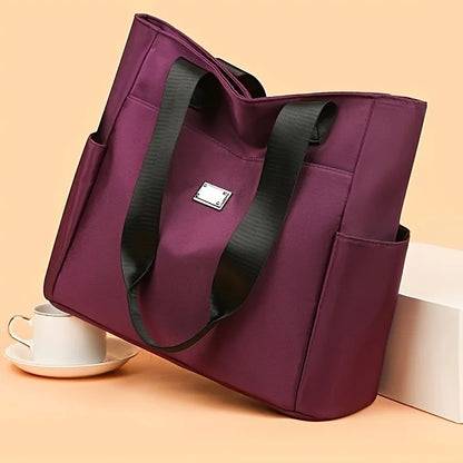 Women's Nylon Tote Bag – Large Lightweight Shoulder Bag