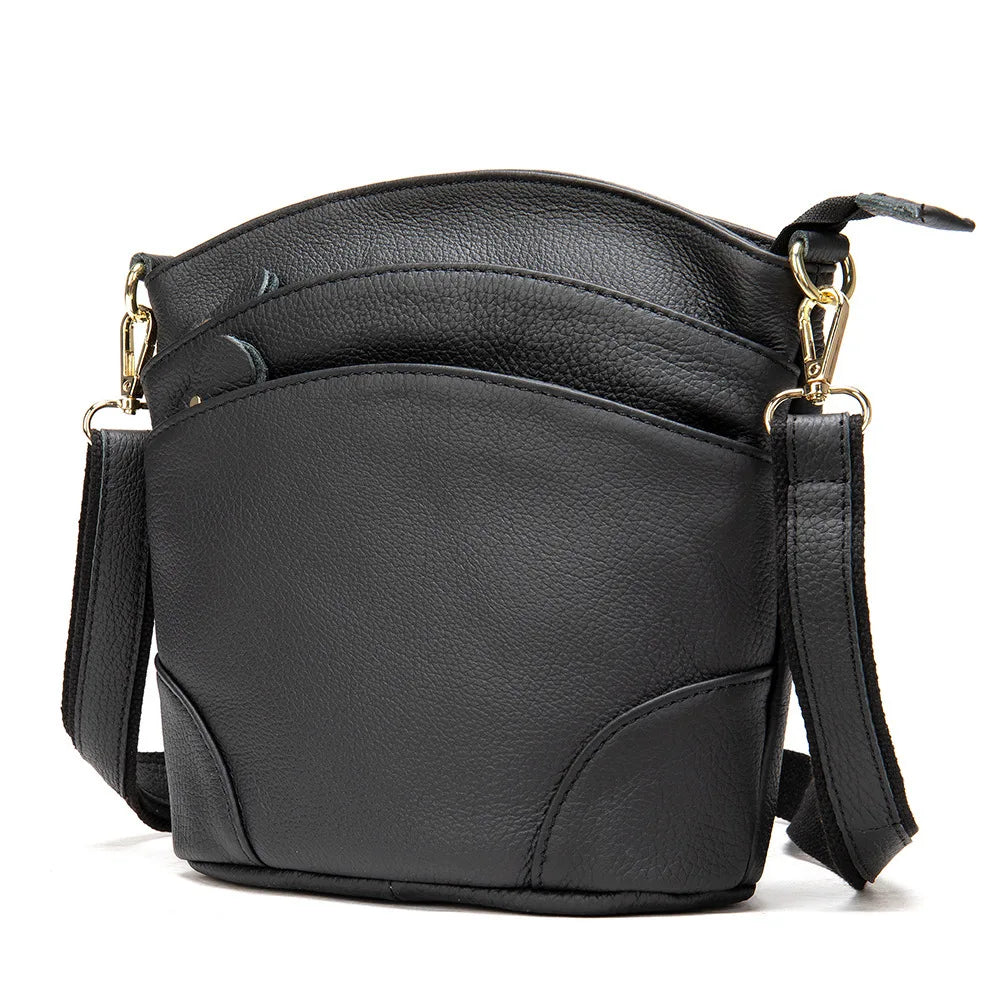 Top-Grain Cowhide Single-Shoulder Bag Bucket Bag Genuine Leather Large-Capacity Single-Shoulder