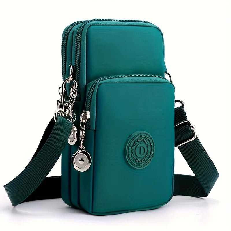 Crossbody Phone Bag – Multi-Zipper Armband Purse for Everyday Use